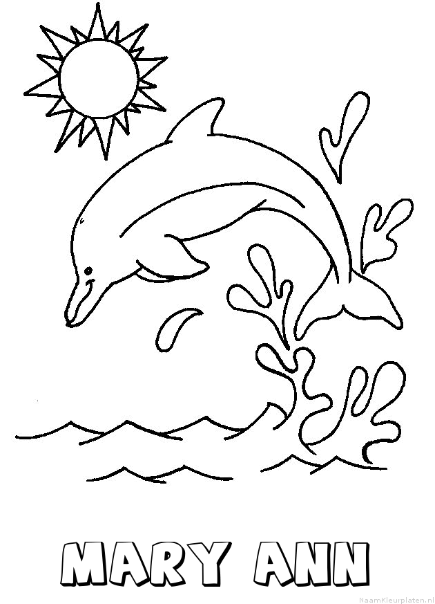 Mary ann dolfijn kleurplaat